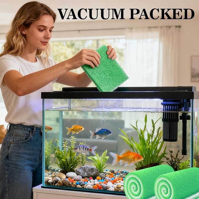 12Feet RHRTBX Aquarium Filter Floss for Fish Tank Filters (78.74'' × 11.8''), Aquarium filter Pad, Filter Pads for Aquarium, Aquarium Filter Replacement Media, Suitable for Water Quality Filtration
