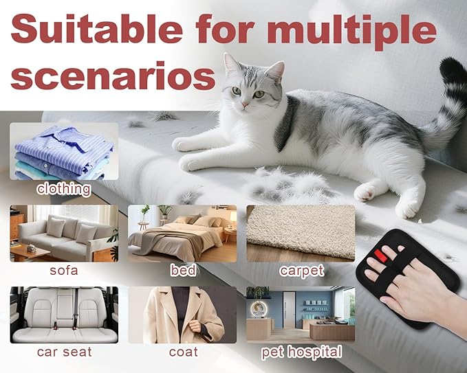 Electrostatic Pet Hair Remover Glove, Newly Upgraded Reusable Electrostatic Pet Hair Gloves, Pet Hair Remover Tool for Clothing, Couch, Carpet, Car Seat (2Pcs)