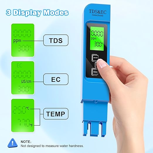 TDS Water Tester, New 4 in 1 Tds Meter Digital Water Tester -TDS EC & Temperature(°C,°F) Meter, Accurate & Reliable Digital Water Testing Kits for Drinking Water, RO/DI System,Aquarium etc