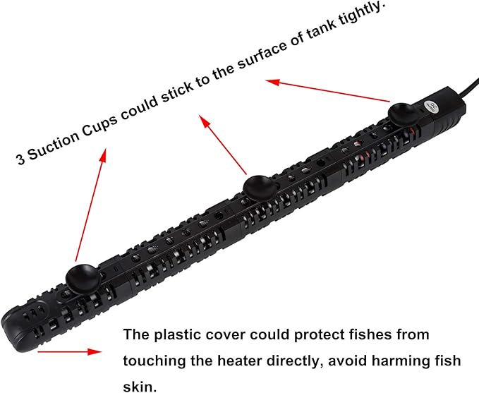 100W/300W/500W Aquarium Heater Submersible 10-90 Gallon 300 Watt Fish Tank Heater with Durable Quartz Glass Protective Sleeve Auto Thermostat for Fresh Water and Salt Water