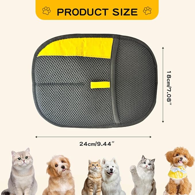 Electrostatic Pet Hair Removal Gloves: Quick Wiping - Reusable & Washable for Sofa Clothing Pet Beds Effortless Cats & Dogs Hair Remover for Busy Pet Owners (Black)