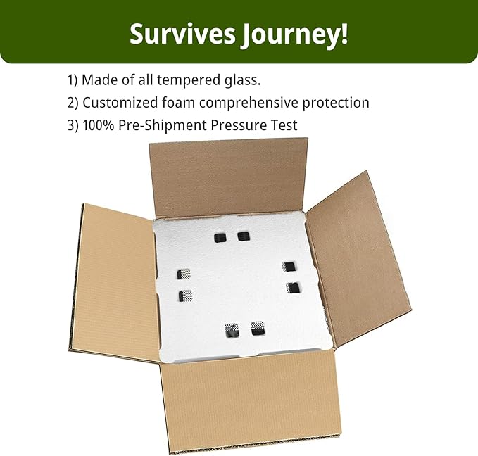 11 Gallon Tall Reptile Glass Tank 12"x12"x18" with Drainage Hole - Pre-Assembled Vertical Reptile Cage Enclosure for Arboreal Geckos,Chameleon,Lizard,Tree Frog and Snake