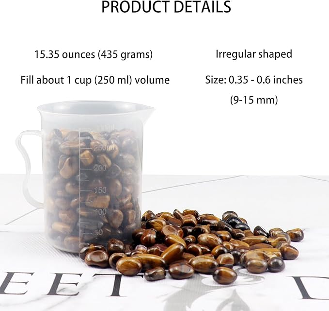 0.96LB Natural Pebbles Aquarium Gravel Vase Filler Succulent Rocks Fish Tank Decorative Crushed Stones Quartz Bulk Polished Irregular Shaped - Tiger's-Eye
