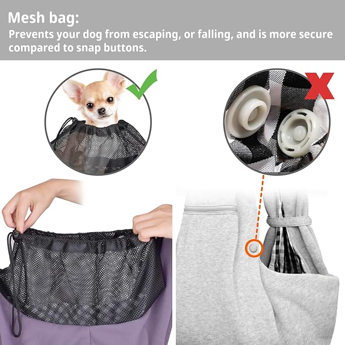 CUBY Dog and Cat Sling Carrier - Hands Free Reversible Pet Papoose Bag - Soft Pouch and Tote Design - Suitable for Puppy, Small Dogs Cats Outdoor (Purple, Adjust Strap 2.0)