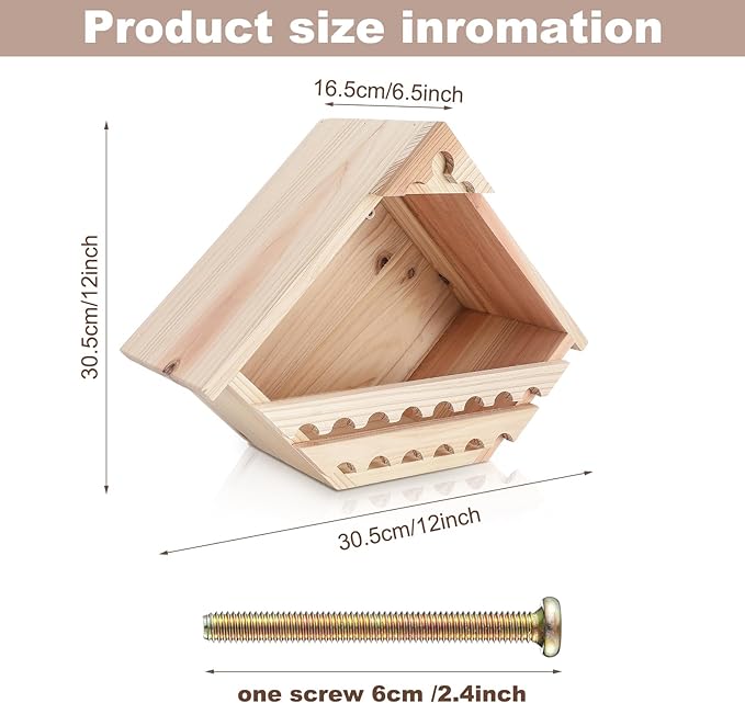 1 Pcs Cedar Dove Nesting Box Bird House Outdoor Wood Triangular Opening Bird Box House for Doves Nesting and Roosting Platform Garden Decoration