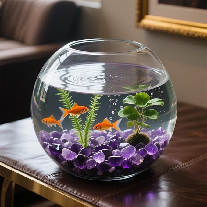 0.96LB Natural Amethyst Aquarium Gravel Vase Filler Crushed Crystal Quartz Succulent Rocks Fish Tank Decor Pebbles Bulk Polished Irregular Shaped - Amethyst