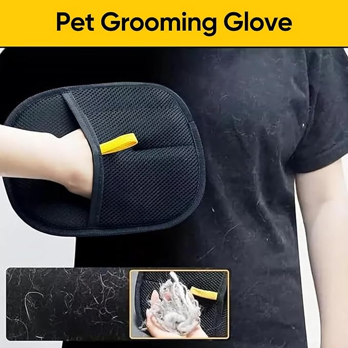 Pet Hair Removal Glove Reusable Anti Static Pet Fur Remover Glove for Furniture Clothes Bedding and More for Dogs and Cats Multi Surface Hair Cleaner Tool (2 pcs)