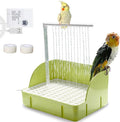 kathson Parrot Bathtub, Automatic Bird Bath Indoor,Parakeet Shower Fountain,Parrot Bath Tub for Pet Birds, Cockatiel, Conure, Budgie, Lovebird, African Grey, Finches (Green)