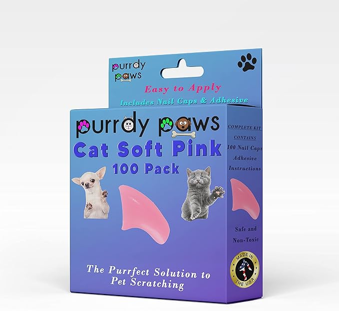 100 Pack Soft Nail Caps for Cat Claws Soft Pink Kitten