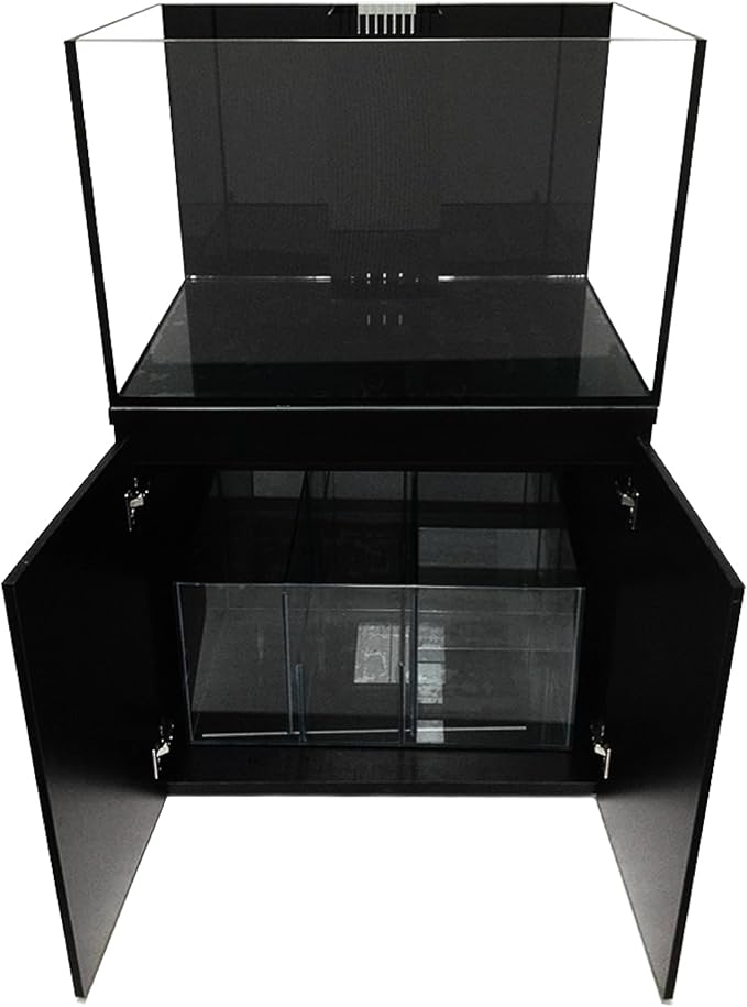 120G-3H 120Gallon SC Aquariums 48x24x24 12mm Plug N Play System with Maple Black Wood Cabinet