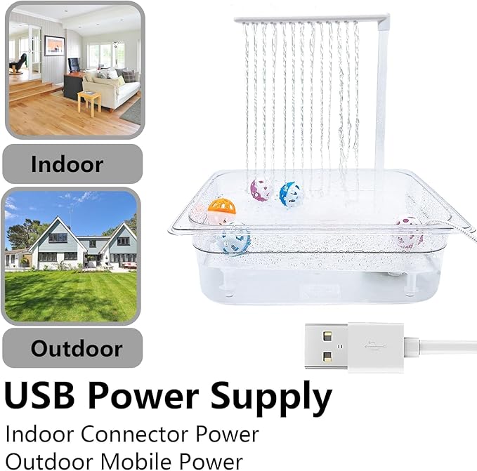 kathson Automatic Parrot Bathtub with Pump,Large Bird Bath Shower with Water Pressure Controller and USB Electric Water Cycle,Parakeet Bath Tub for Cockatiel,Cockatoo,Lovebird,Conure,Budgie