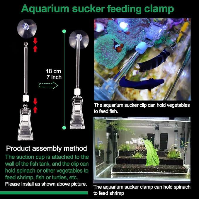 11.8 Inch Shrimp Feeding Tube with Shrimp Feeding Dish，Shrimp Feeding Bowl with Suction Cup，Feeding Tube Cleaning Brush，Aquarium Feeder with Bulb，Feeding Ring，Aquarium Sucker Feeding clamp,Fish net