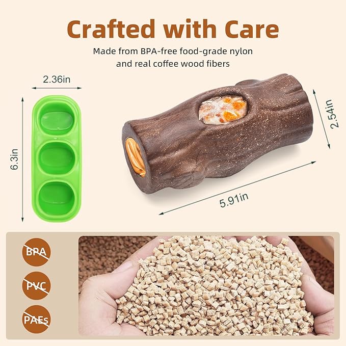 2 Pack Dog Toys for Aggressive Chewers – Interactive Indestructible Dog Toys to Keep Them Busy – Frozen Treat Toy for Large & Medium Dogs, Reduces Anxiety, Tree Stump & Corn Shapes