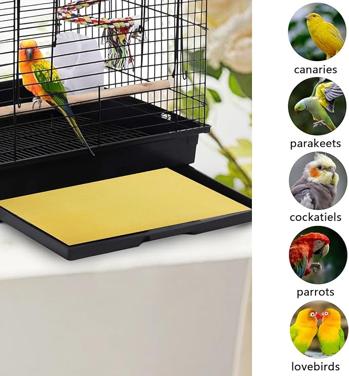 10PCS Gravel Paper for Bird Cage, 16 x 10 inch Cuttable Sea Sand Paper Liners, Calcium Sandpaper for Hard-Billed Birds, Bird Cage Liners for Parrots,Cockatiels & All Your Feathered Friends
