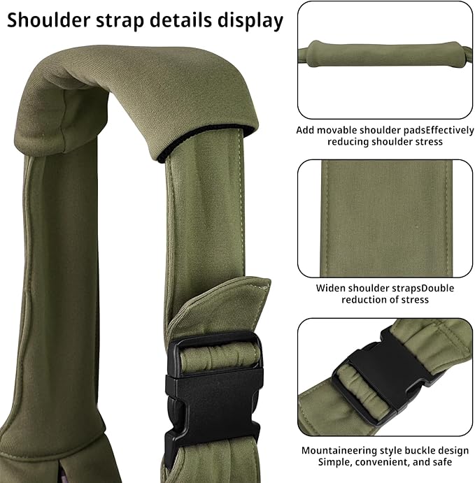 CUBY Dog and Cat Sling Carrier - Hands Free Reversible Pet Papoose Bag - Soft Pouch and Tote Design - Suitable for Puppy, Small Dogs Cats Outdoor (Green, Adjust Strap 2.0)