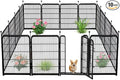 10 Panels Dog Fence Outdoor for Yard, 56 in(H) X22.1 Ft(L) Gate 17.7 Inches Wide with Low Sills, Tall Garden Fence with Gate,Heavy Duty Temporary Fencing for Dogs