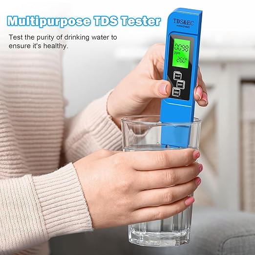 TDS Water Tester, New 4 in 1 Tds Meter Digital Water Tester -TDS EC & Temperature(°C,°F) Meter, Accurate & Reliable Digital Water Testing Kits for Drinking Water, RO/DI System,Aquarium etc