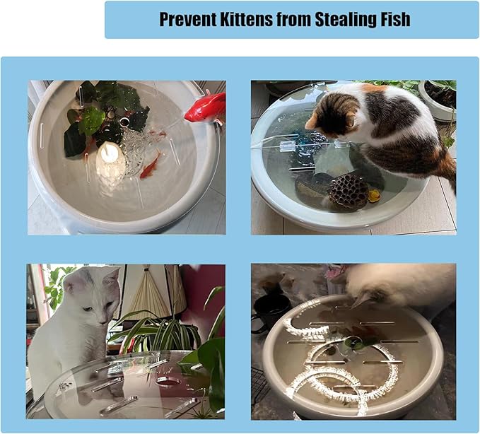 1 Pcs Acrylic Aquarium Anti-Jumping Lid Cover with Hole, Aquarium Cover Lid to Prevent Fish, Reptiles, Shrimp, Turtles from Jumping Out of The Tank, Thick 3mm (Diameter 7.8inch)