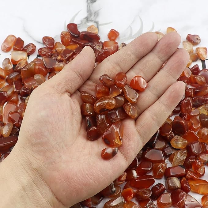 0.96LB Natural Pebbles Vase Filler Fish Tank Gravel Aquarium Decorative Crushed Stones Succulent Rocks Bulk Polished Irregular Shaped - Red
