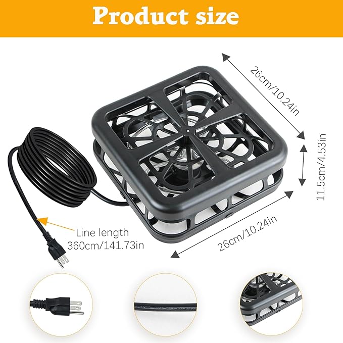1000Watts Pond De-icer,Winter Survival Solution for Outdoor Pond Fish,Thermostatic controll Heater with Floating and Diving Modes,Keep Ponds from Freezing Over in Winter