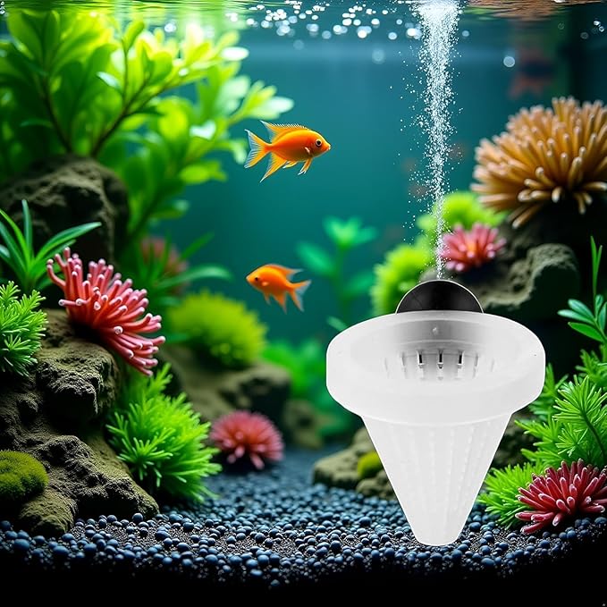 1 Pc White Cone Shape Aquarium Red Worm Fish Feeder with Suction 7cm Height Professional, Automatic Feeders, Fish and Aquatic Pets,Aquarium Accessories