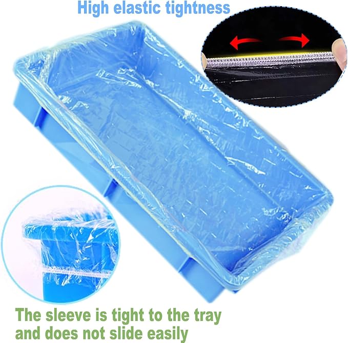 100Pcs Disposable Rabbit Cage Liner, 26'' X 18'' Plastic Guinea Pig Cage Liners Bag Elastic Small Animal Toilet Film, Clear Crate Tray Covers for Bunnies Ferret Hamster