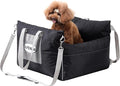 Dog Car Seats for Small & Medium Dogs, Waterproof Dog Booster Seat with Storage Pockets Soft Travel Bed with Clip-On Safety Dogs Leash and Secure Straps Puppy Travel Carrier Bed，Black