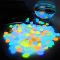 0.8-1.2" Big Rainbow Multicolor Glow in The Dark Rocks, Big Colored Pebbles, Aquarium Gravel, Fish Tank Gravel, Live Plants for Fish Tank, Glow Rocks for Landscaping 150 Pcs (1, Pounds)