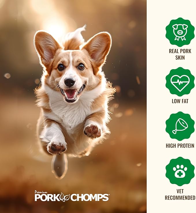 Pork Chomps Baked Pork Skin Dog Chew, 6-inch Twists, Peanut Butter Wrap, 4 Count (Pack of 2)
