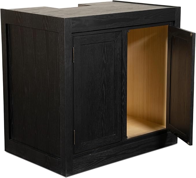120G-3H 120Gallon SC Aquariums 48x24x24 12mm Plug N Play System with Maple Black Wood Cabinet