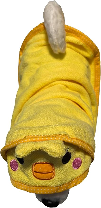Dog Hooded Bathrobe Towel, Fast Drying Bath Towel Absorbent Warm Blanket Yellow M