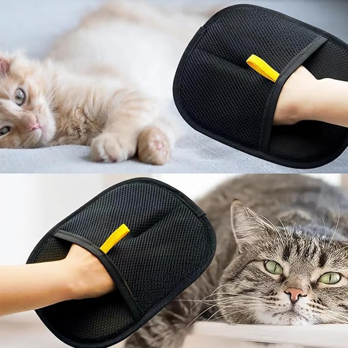 Pet Hair Removal Glove Reusable Anti Static Pet Fur Remover Glove for Furniture Clothes Bedding and More for Dogs and Cats Multi Surface Hair Cleaner Tool (2 pcs)