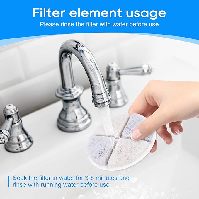 12 Pack Cat Water Fountain Filters, Filter Replacement Compatible with 101oz Cat Pet Water Fountains