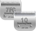 10# 1.5mm and 7FC 3.2mm Clipper Blades Pet Grooming Clipper Replacement Blades Detachable Blade Compatible with andis/wahl/Oster Dog Clippers