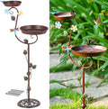 Bird Baths for Outdoors, 43" Tall Cast Iron Bird Bath and Feeder, Pedestal Bird Bath for Outside, Metal Heavy Duty 2 in 1 Birdbaths and Bird Feeders, Decorative Birdbath for Garden Yard