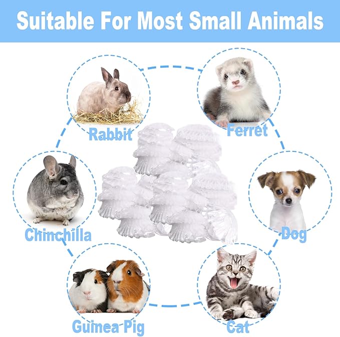 100Pcs Disposable Rabbit Cage Liner, 26'' X 18'' Plastic Guinea Pig Cage Liners Bag Elastic Small Animal Toilet Film, Clear Crate Tray Covers for Bunnies Ferret Hamster