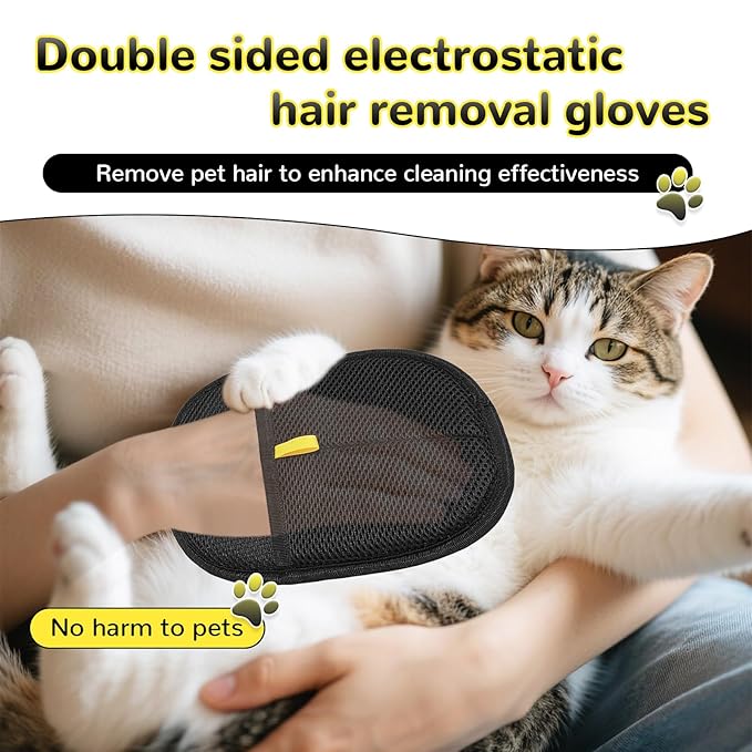 Pet Hair Removal Glove for Cats & Dogs, 2PCS Electrostatic Gloves Pet Hair Removal, Pet Hair Remover Brushing Glovesfor HairRemoval, for Couch, Furniture, Carpet, Curtain