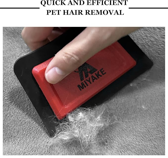 Miyake Mini Pet Hair Remover | Dog Hair Remover for Car Carpet & Car Cleaning Supplies, Cat Hair Remover for Furniture, Reusable Carpet Brush and Lint Remover, Pet Hair Removal Tool
