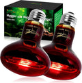 100W Infrared Heat Lamp Bulbs – 2-Pack Red IR Basking Light for Reptile & Amphibian, Silent Night-Time Heating, E26 Base, Bearded Dragon,Lizard,Turtle,Chicken