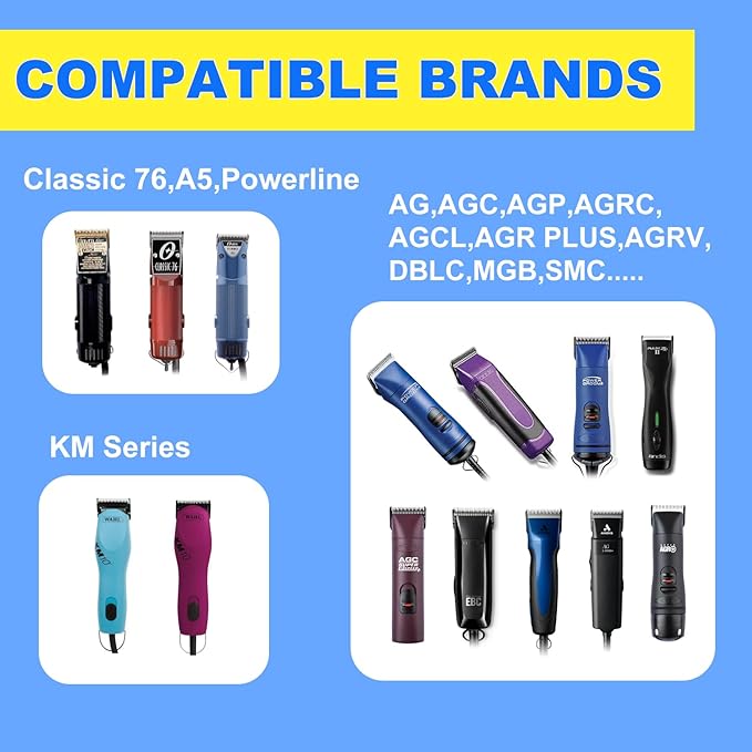 10# Silver Detachable Clipper Ceramic Blades, Dog Grooming Clipper Replacement Blades Compatible with Dog Clippers, KM Series Clippers, A5, Size 10, Cut Length 1/16"(1.5mm)