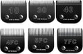 10 Blades Dog Grooming Blades Compatible with Andis/Oster A5/Wahl KM-10 Series Dog Clippers,Detachable Clipper Replacement Blade (6PCS Black-#10+30+40+4FC+5FC+7FC)