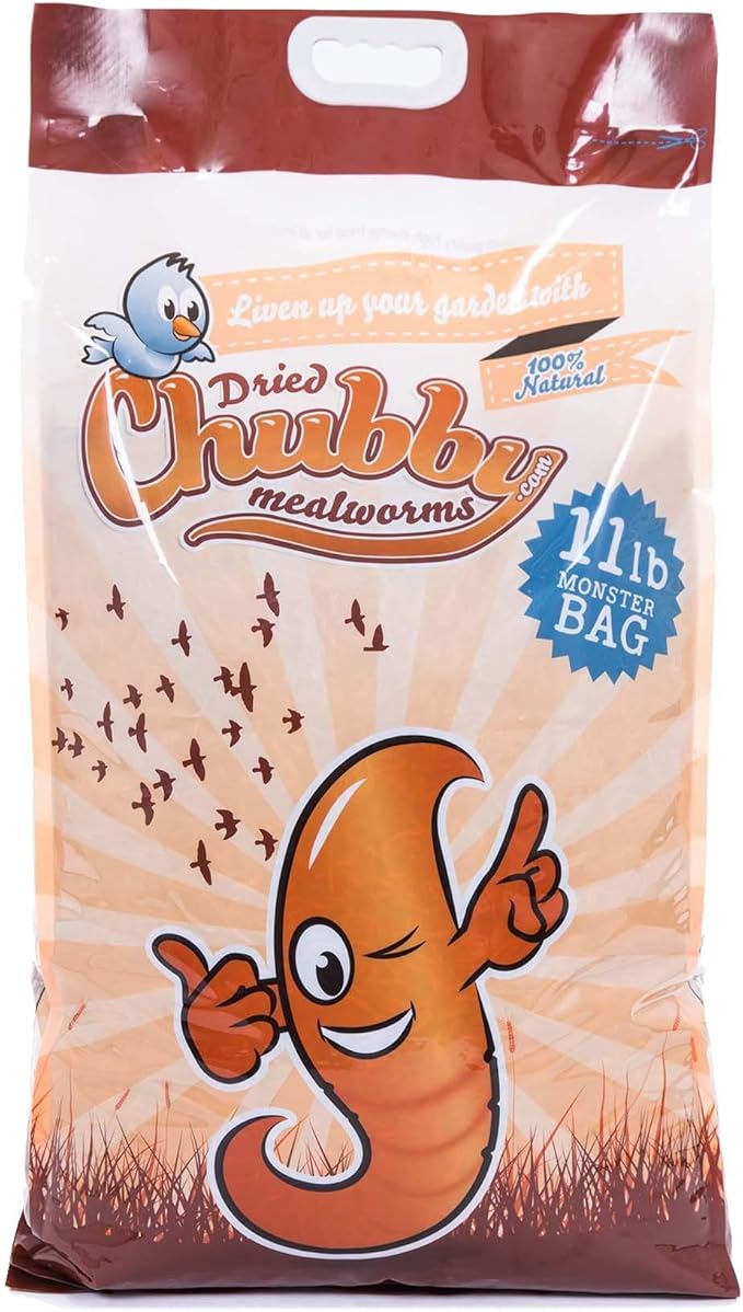 11lb Chubby Mealworms Bulk Dried Mealworms High Protein Treat for Chickens, Ducks, Birds and Much More