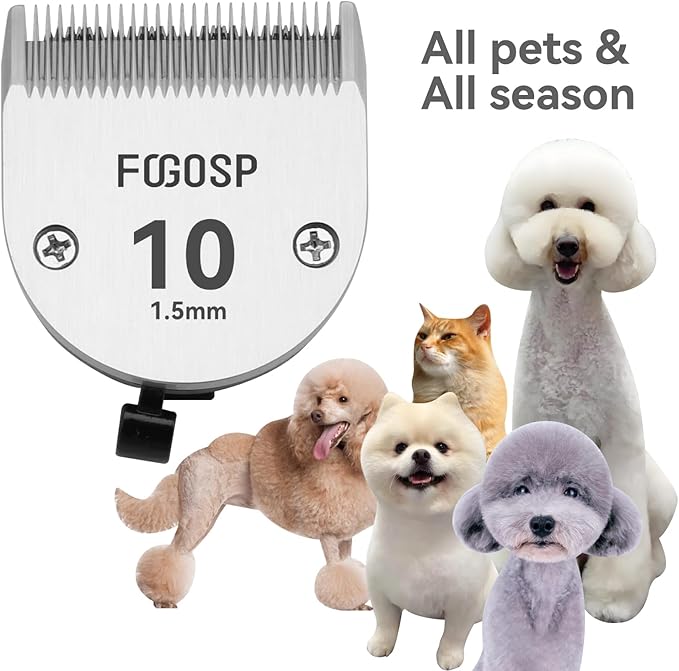 10FC Cordless Dog Grooming Clippers Replacement Blade Ceramic Edge Detachable Steel Pet Clipper Blade with Cutting Length of 1.9mm 1/13'' (1 Count)