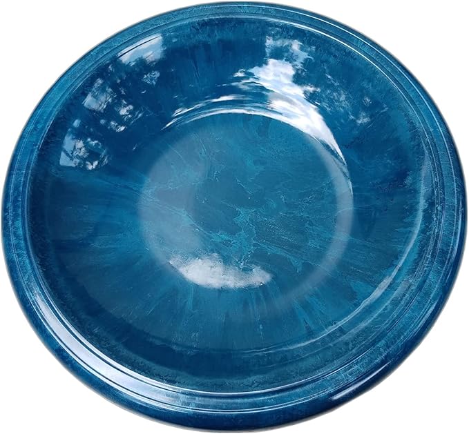 Birdbath for Outdoors - 24" Azure Blue Fiber Clay Bird Bath Bowl and Stand, Easy Assembly UV-Resistant Bird Baths for Outside, Outdoor Decor Pedestal Birdbaths, Garden Decor for Outside