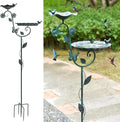 Metal Bird Baths for Outdoors, 56.5" H Heavy Duty Birdbaths with 5 Prong Base, Vintage Free Standing Bird Feeders for Garden, Bird Bath Stand Bowl for Outside Yard Patio Decor, Blue