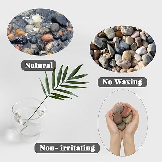 10LB Mixed Stones Pebbles River Rocks, Natural Beach Pebbles, 0.8-1.5" Decorative Rocks- Ideal for Garden Landscaping, Home Decor, Aquariums, Painting, Crafting and Gifts, Mixed Colors