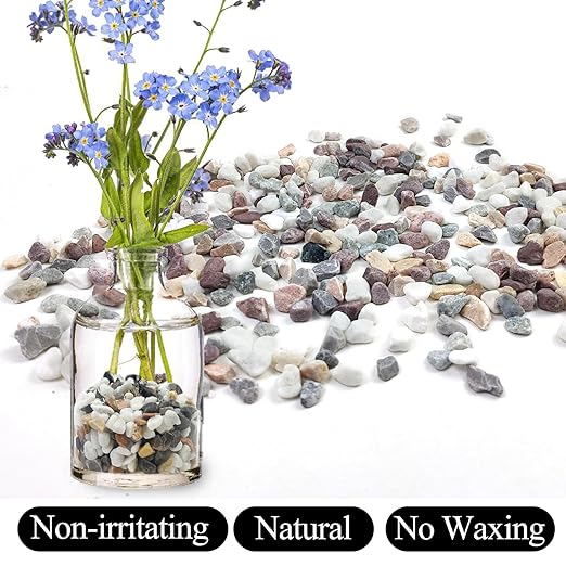 10lbs Mixed Color Pebbles for Landscaping, 3/8inch Small Rocks for Succulent Cactus Planters, Natural Polished Pebbles, River Rocks for Plants, Vases, Garden