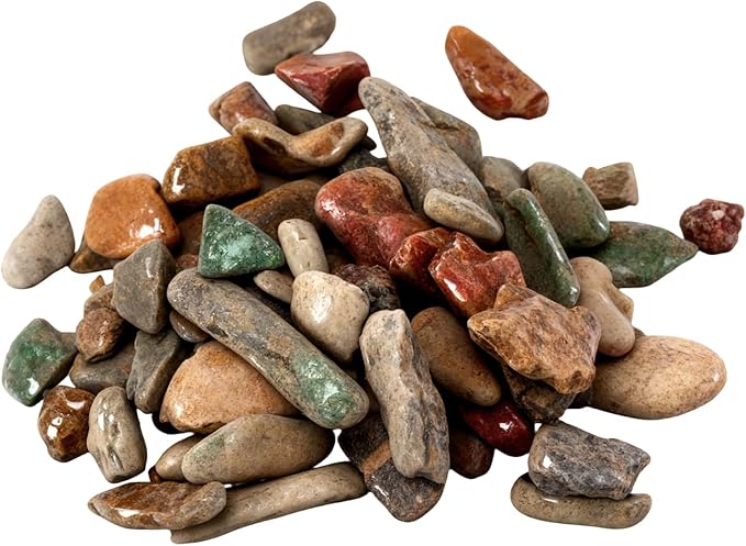 11 LBS Aquarium Gravel, 4-25mm Decorative River Rocks, Natural Polished Mixed Color Stones for Aquascaping, Outdoor Landscaping, Vase Fillers