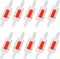 10PCS Aquarium Air Check Valve, One Way Non-Return Check Valve for Aquarium Air Pump, for 3/16 Inch Airline Tubing, Fish Tank Accessories (Red)