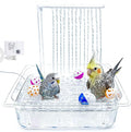 kathson Parrot Bathtub with Pump,Large Automatic Bird Bath Shower Fountain,Parakeet Bath Tub with USB Electric Water Cycle,Bathing Container for Cockatiel,Cockatoo,Lovebird,African Grey,Conure,Budgie
